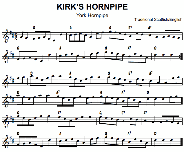 notation: Kirk's Hornpipe