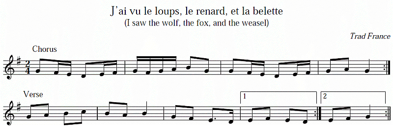 notation: wolf, fox, weasel