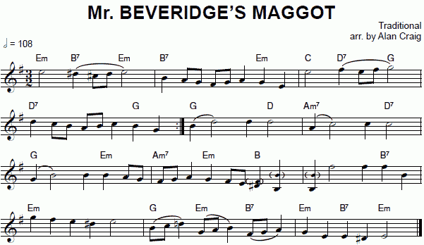 notation: Mr Beveridge's Maggot