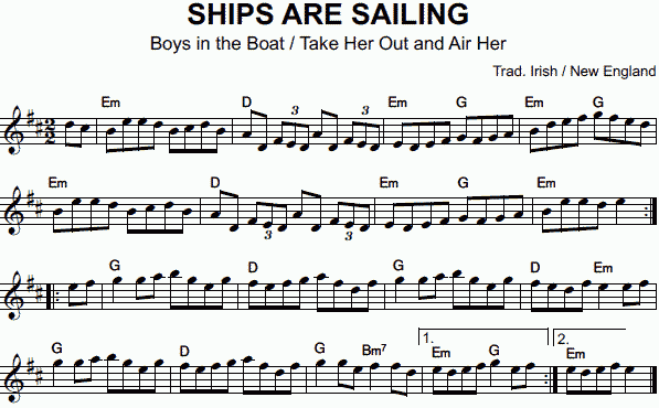 notation: Ships Are Sailing