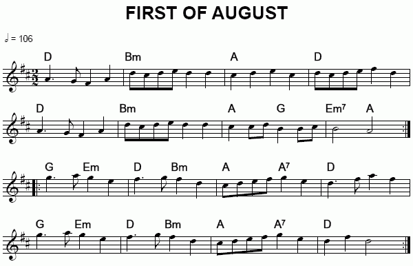 The First of August notation