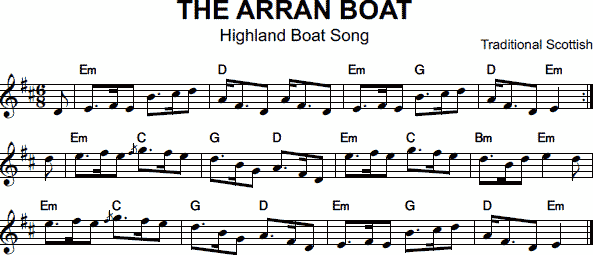 notation: Arran Boat Song