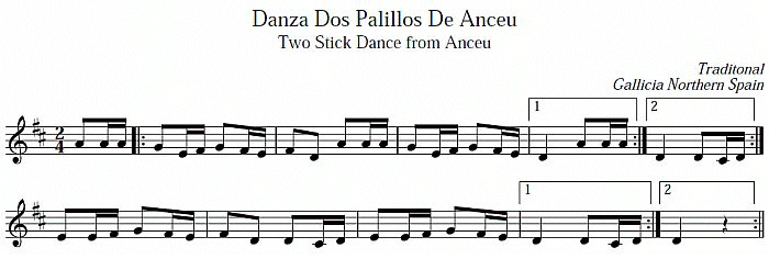 notation: Danza Dos Palillos de Anceu