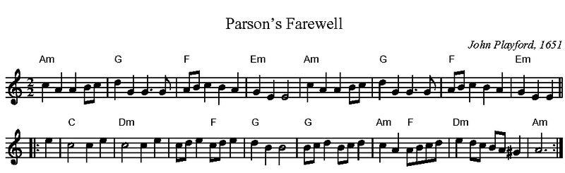 notation: Parsons Farewell