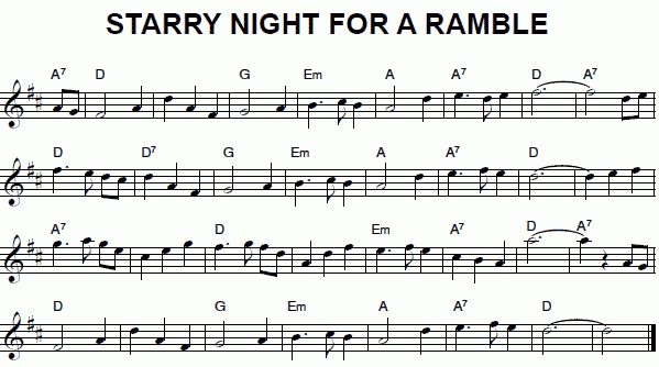 notation:  Starry Night for a Ramble